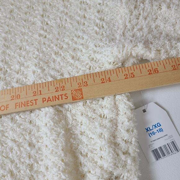 Time & Tru Women Cream Open Knit Soft Beachy Coastal Cottage Core Sweater XL - Picture 6 of 14